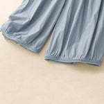 Buddha Stones Casual Hem Hollow Design Women's Cotton 7-8 Length Wide Leg Pants With Pockets