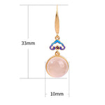 Buddha Stones 925 Sterling Silver Posts Natural Chalcedony Gold-plated Harmony Earrings