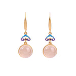 Buddha Stones 925 Sterling Silver Posts Natural Chalcedony Gold-plated Harmony Earrings