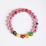 Buddha Stones Natural Colorful Candy Agate Five Gods Of Wealth Harmony Bracelet