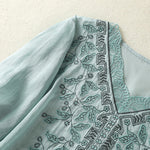 Buddha Stones Embroidered Lace Casual Women's Cotton Linen Half Sleeve T-shirt