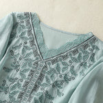 Buddha Stones Embroidered Lace Casual Women's Cotton Linen Half Sleeve T-shirt