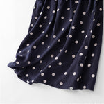 Buddha Stones Polka Dot V-Neck Lace-up Women's Midi Dress With Pockets