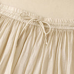 Buddha Stones Summer Solid Color Elastic Waist Drawstring Women's Skirt