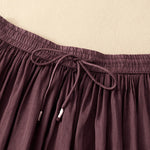 Buddha Stones Summer Solid Color Elastic Waist Drawstring Women's Skirt
