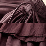 Buddha Stones Summer Solid Color Elastic Waist Drawstring Women's Skirt