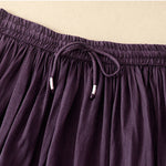 Buddha Stones Summer Solid Color Elastic Waist Drawstring Women's Skirt