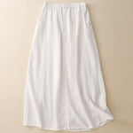 Buddha Stones Drawstring A-line Elastic Waist Cotton Women's Skirt