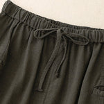 Buddha Stones Drawstring A-line Elastic Waist Cotton Women's Skirt
