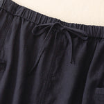 Buddha Stones Drawstring A-line Elastic Waist Cotton Women's Skirt