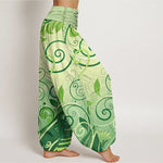 Buddha Stones Cotton Casual Vining Floral Pattern Women's Harem Pants