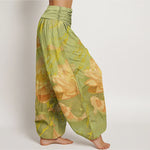 Buddha Stones Cotton Casual Lotus Flower Koi Fish Pattern Women's Harem Pants