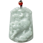 Buddha Stones Natural Jade 12 Chinese Zodiac Abundance Amulet Pendant Necklace