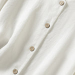 Buddha Stones Spring Plain Buttons Design V-Neck Long Sleeve Women's Shirt