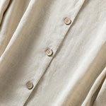 Buddha Stones Spring Plain Buttons Design V-Neck Long Sleeve Women's Shirt