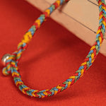 Buddha Stones 925 Sterling Silver Eight Thread Peace Knot Colorful Rope Luck Braided Bracelet