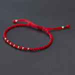 Buddha Stones 925 Sterling Silver Plated Gold Beads Red String Braided Protection Bracelet