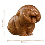 Buddha Stones Green Sandalwood Cute Tiger Animals Positive Decoration