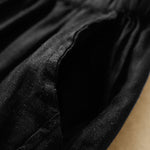 Buddha Stones Casual Plain Cropped Pants Women's Linen Harem Pants With Pockets