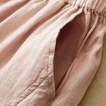 Buddha Stones Casual Plain Cropped Pants Women's Linen Harem Pants With Pockets