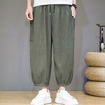 Buddha Stones Casual 7-8 Length Cropped Men's Harem Pants With Side Pockets