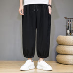 Buddha Stones Casual 7-8 Length Cropped Men's Harem Pants With Side Pockets