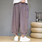 Buddha Stones Casual 7-8 Length Cropped Men's Harem Pants With Side Pockets