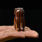 Buddha Stones 2Pcs Mini Rainbow Eucalyptus Sitting Cat Carved Reduce Stress Decoration