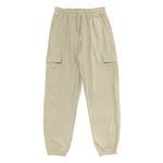 Buddha Stones Solid Color Linen Drawstring Men's Cargo Pants With Pockets
