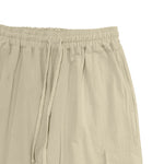 Buddha Stones Solid Color Linen Drawstring Men's Cargo Pants With Pockets