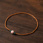Buddha Stones Ultra-fine Olive Pit Lotus Inner Strength Double Circle Bracelet