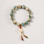 Buddha Stones Gradient Bodhi Seed Om Mani Padme Hum Carved Zakiram Peace Bracelet