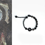 Buddha Stones Natural Black Obsidian Peace Buckle Purification Black Rope Bracelet