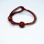 Buddha Stones Peach Blossom Knot Cinnabar Beads Eight-strand Braid Blessing Bracelet