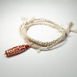 Buddha Stones Natural Red Agate Nine-eye Dzi Bead Power Rope Bracelet