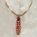 Buddha Stones Natural Red Agate Nine-eye Dzi Bead Power Rope Bracelet