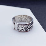 Buddha Stones Om Mani Padme Hum Copper Adjustable Wealth Ring