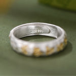 Buddha Stones 999 Sterling Silver Hammer Pattern Om Mani Padme Hum Balance Ring