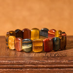 Buddha Stones Natural Colored Tiger Eye Oval Beads Strength Bracelet