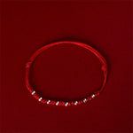 Buddha Stones 925 Sterling Silver Beads Red String Adjustable Luck Bracelet