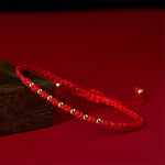 Buddha Stones 925 Sterling Silver Plated Gold Beads Red String Braided Protection Bracelet