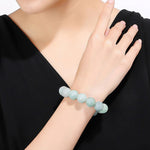 Buddha Stones Natural Jade Lotus Carving Prosperity Bracelet