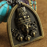 Buddha Stones Tibetan Buddha's Eye Turquoise Lotus Zakiram Protection Rope Bracelet