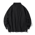 Buddha Stones Long Sleeve Button Stand Collar Design Men's Cotton Jacket Shirt With Pockets