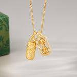 Buddha Stones 925 Sterling Silver Mini PiXiu Dorje Vajra Wealth Necklace Pendant