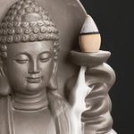 Buddha Stones Tibetan Avalokitesvara Buddha Lotus Healing Backflow Smoke Fountain Incense Burner