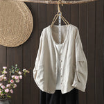 Buddha Stones Pure Color V-neck Women's Jacket With Pockets