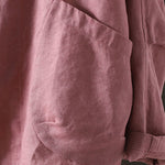 Buddha Stones Pure Color V-neck Women's Jacket With Pockets