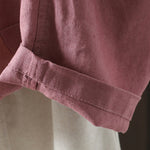 Buddha Stones Pure Color V-neck Women's Jacket With Pockets
