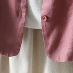 Buddha Stones Pure Color V-neck Women's Jacket With Pockets